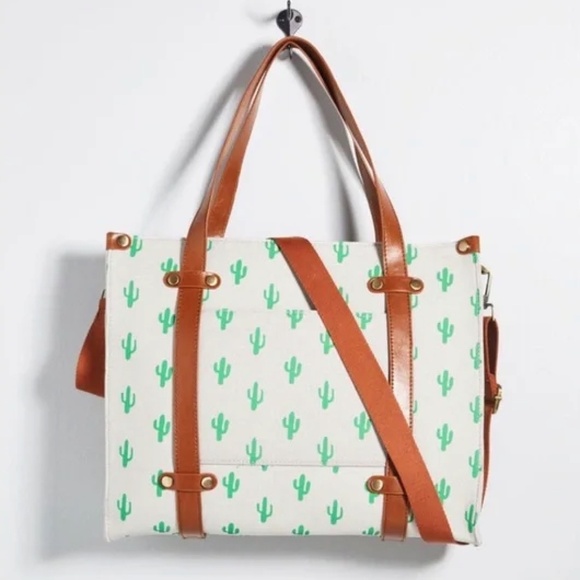 NEW Modcloth Camp Director Tote in Cactus - Carry All Satchel Cross Body Work - Picture 3 of 5